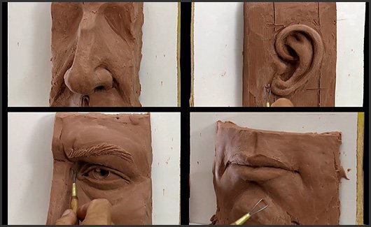 Elementos da face - Iremos ver os elementos separados do rosto, como nariz, olhos, boca e orelha.